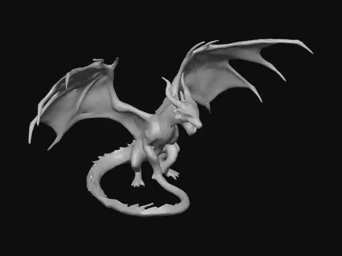 3D model for Ancient dark fantasy dragon, massive wings spread wide, ultra detailed scales, glowing red cracks on body, cinematic lighting, epic pose, hyper realistic, highly detailed textures, dramatic shadows, 8k, masterpiece