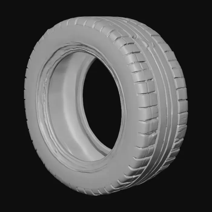 3D model for 1 adet eski araba lastiği, jantsız, low poly