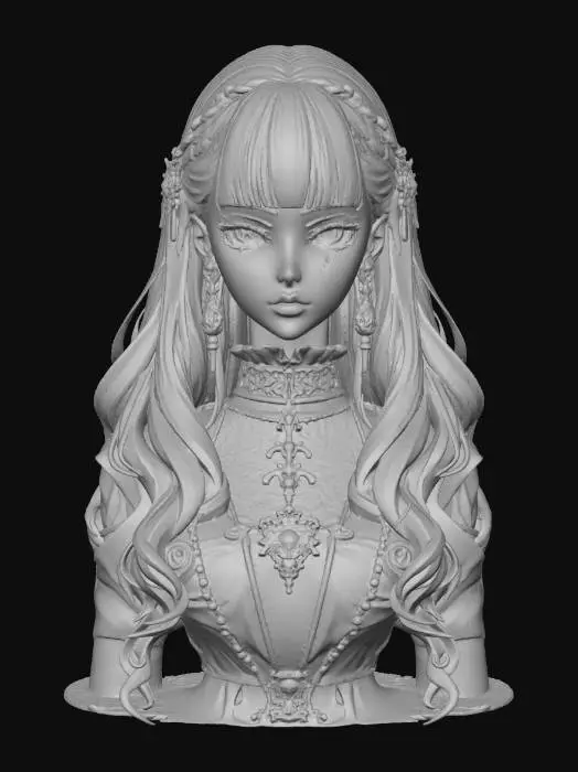 3D model for Elegance Enshrined anime portrait