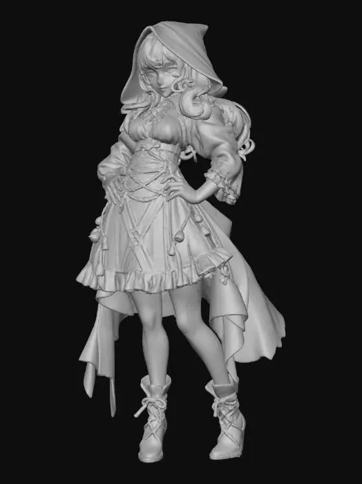 3D model for Mystical Wanderer anime sketch portrait , #Halloween2025#