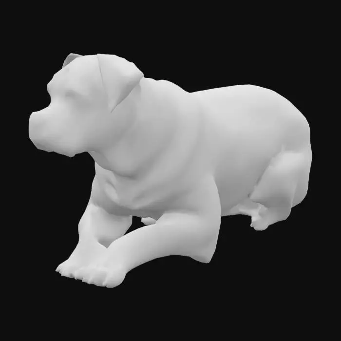 3D model for Create a 3d model of a Rottweiler sitting down with texture