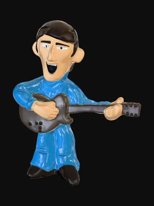 3D model for George Harrison Blue-Suited Guitarist Figurine
