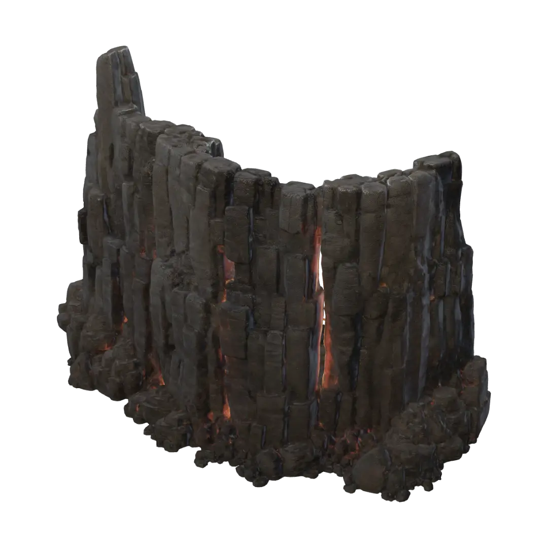 Lava-Fissured Basalt Column Ring 3D model, vytvořený pomocí AI