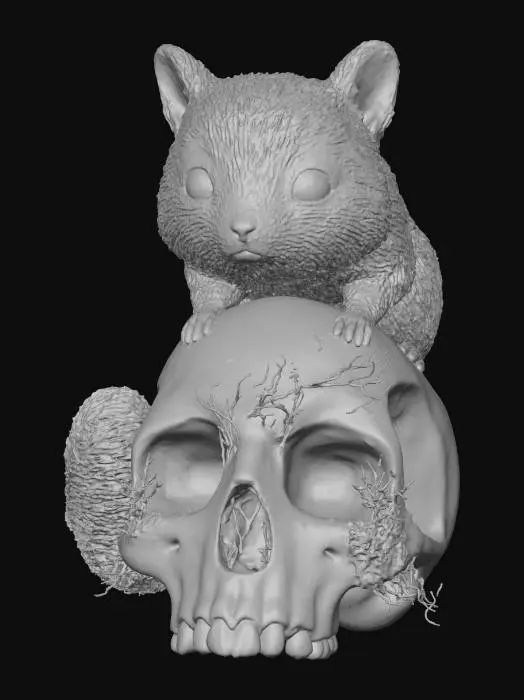 3D model for animal covering a rotten head
