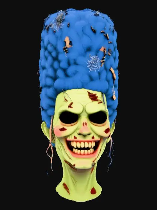 3D model for marge simpson but zombiefied and scary head only