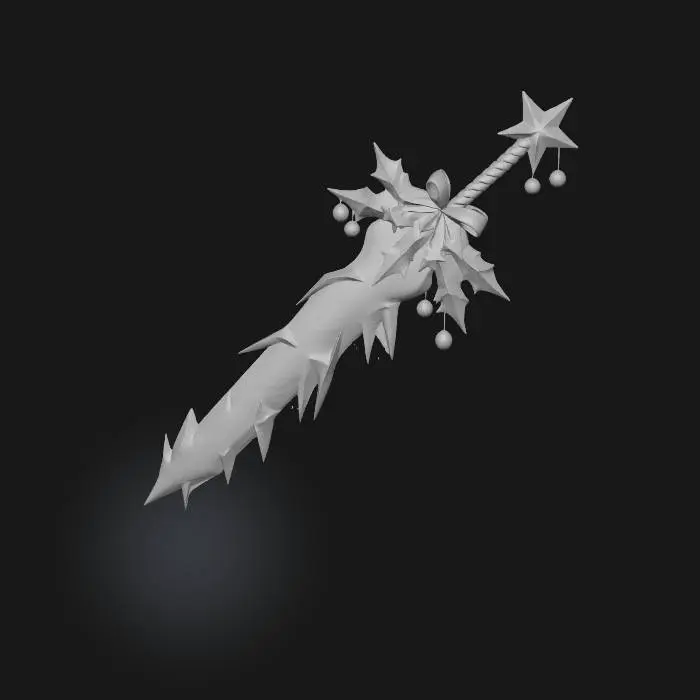 3D model for this sword but Christmas themed deadly huge different shape Christmassy