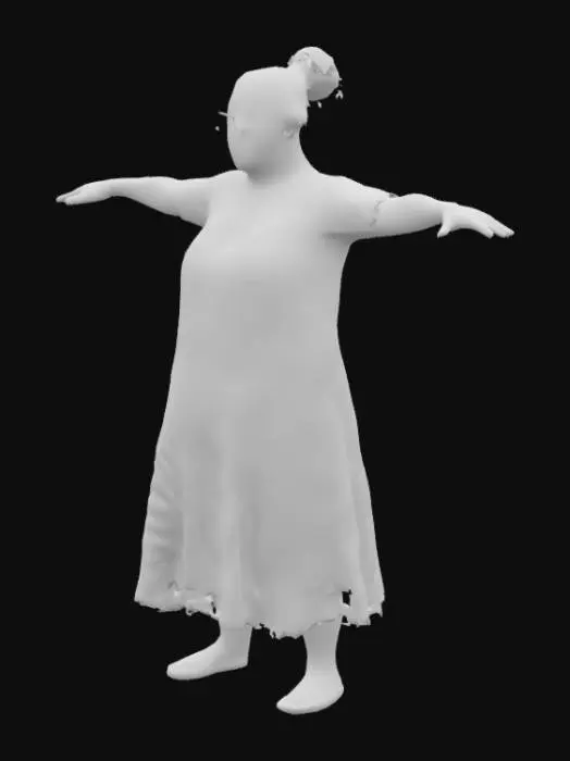 3D model for old  lady in t pose 