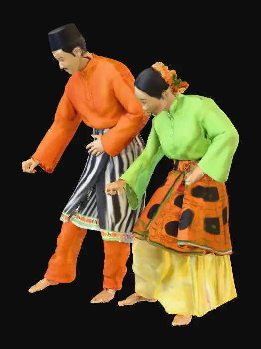 3D model for Traditional zapin Dance Duo