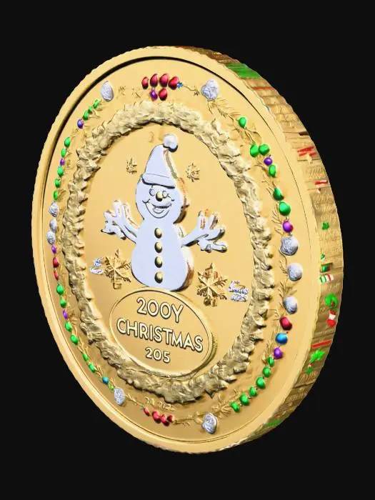 3D model for #Christmas2025#, a cool xmas coin with tons of joy and vibe