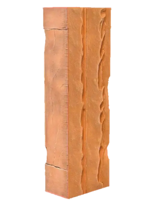 A modular sandstone rib segment, measuring 4x4x4 meters, featuring flat end caps… 3D model, vytvořený pomocí AI