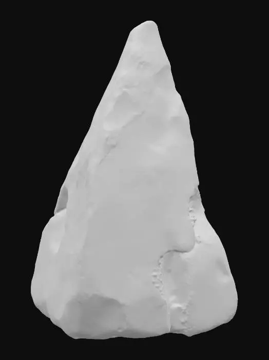 3D model for A prominent keystone variant, designed to cap a 2.5-meter arch, is a robust, central wedge-shaped block of sandstone. Its form is more dramatically tapered than a regular voussoir, with its widest face intended for the arch's apex. The stone is a rich, earthy ochre, exhibiting a coarse, granular texture. Similar to its companion segments, its edges are significantly worn and rounded, lending it a weathered and ancient tactile quality.