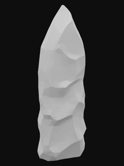 3D model for A prominent keystone variant, designed to cap a 2.5-meter arch, is a robust, central wedge-shaped block of sandstone. Its form is more dramatically tapered than a regular voussoir, with its widest face intended for the arch's apex. The stone is a rich, earthy ochre, exhibiting a coarse, granular texture. Similar to its companion segments, its edges are significantly worn and rounded, lending it a weathered and ancient tactile quality.