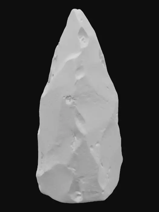 3D model for A prominent keystone variant, designed to cap a 2.5-meter arch, is a robust, central wedge-shaped block of sandstone. Its form is more dramatically tapered than a regular voussoir, with its widest face intended for the arch's apex. The stone is a rich, earthy ochre, exhibiting a coarse, granular texture. Similar to its companion segments, its edges are significantly worn and rounded, lending it a weathered and ancient tactile quality.