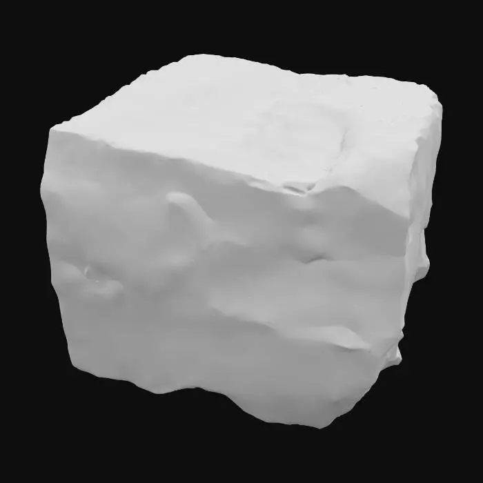 3D model for A sturdy, flat sandstone caprock slab, measuring 3x5x0.6 meters, designed as a natural tabletop or elevated surface. Its broad, up-facing deck is subtly covered with a fine layer of dust, suggesting exposure to arid elements. The underside is distinctly rough and irregular, contrasting with the relatively smooth, though textured, top. Composed of robust sandstone, it displays a warm, earthy palette of light ochre and sandy browns, with a granular and weathered overall texture.