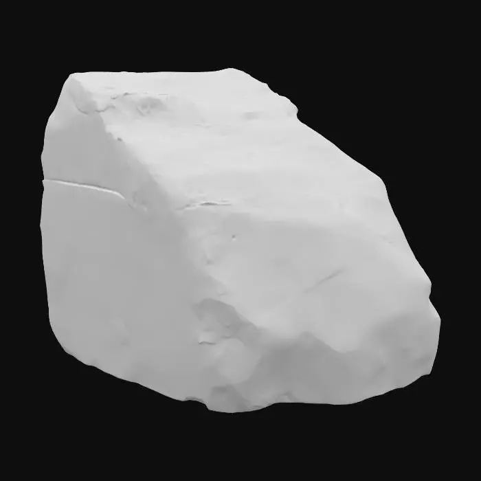 3D model for An imposing outside-corner sandstone piece, specifically crafted to form a natural-looking exterior angle. It prominently displays layered bedding that extends seamlessly across the corner, emphasizing its geological formation. The arrises are naturally chipped, adding to its rugged and weathered appearance, as if shaped by centuries of erosion. Composed of durable sandstone, it presents a granular texture and warm, earthy ochre and reddish-brown tones, making it a robust and authentic corner element for rock formations.