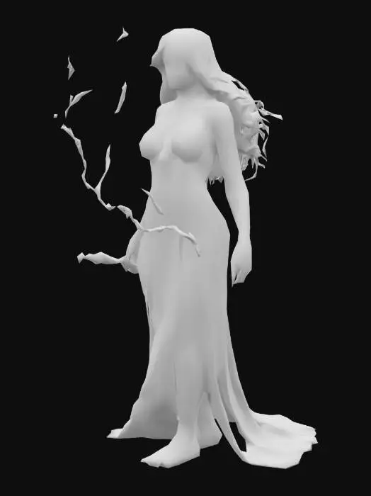 3D model for e se zeus seria mulher como seria? faz ela com um raio na mao