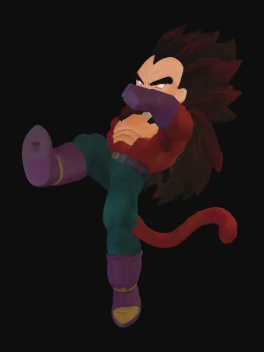 3D model for Chibi Saiyan Warrior with Tail