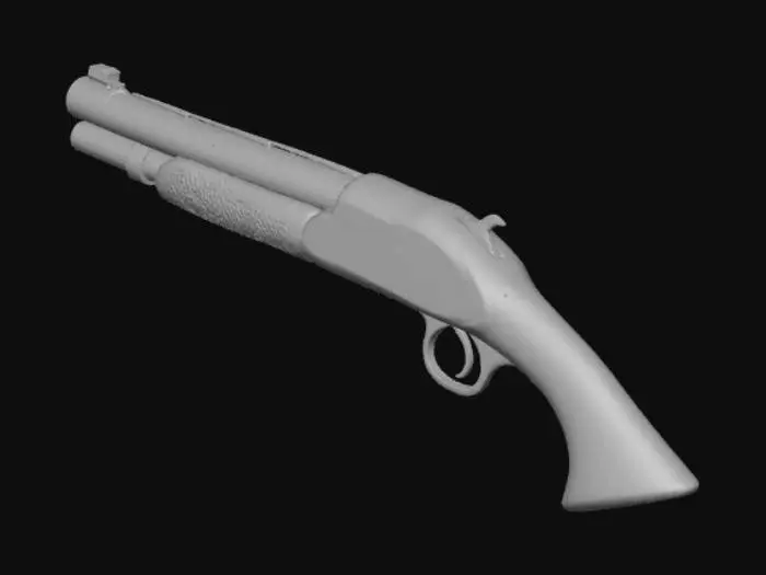 3D model for Gold,diamond,Ruby,silver stylized Shotgun