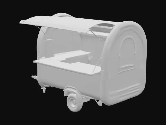 3D model for Vintage Food Cart Trailer