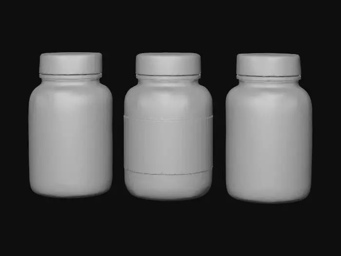 3D model for stylized premium medicine bottle set (3 bottles),
simple clean shapes, rounded edges, minimal labels,
single object, one material, game-ready for Unity,
clean topology, no small details, neutral lighting,
centered, no background