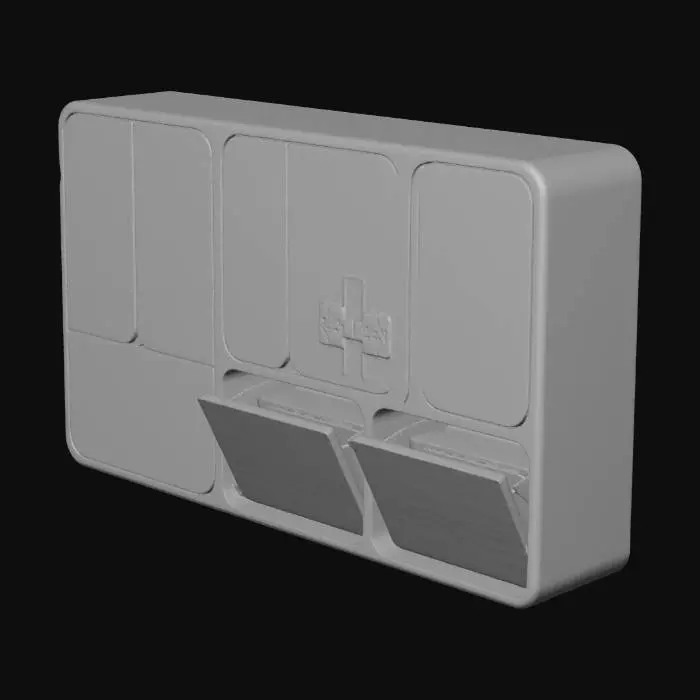 3D model for stylized premium wall cabinet set for veterinary clinic,
multiple cabinet doors, simple handles, rounded edges,
modern minimal design, clean topology,
single object, one material, game-ready for Unity,
no small details, neutral lighting, centered, no background