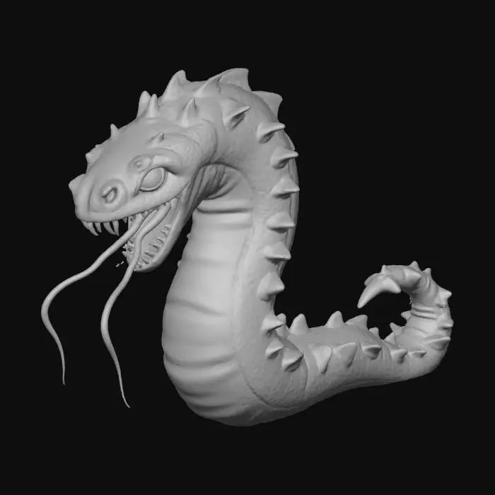 3D model for Sand worm, medieval, ultra realistic, upright