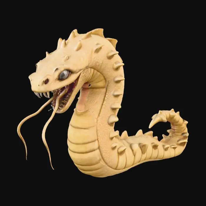 3D model for Sand worm, medieval, ultra realistic, upright