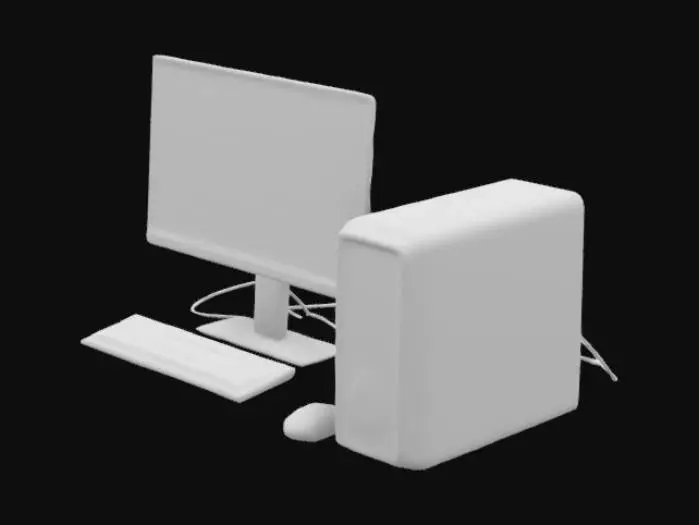 3D model for computer and monitor