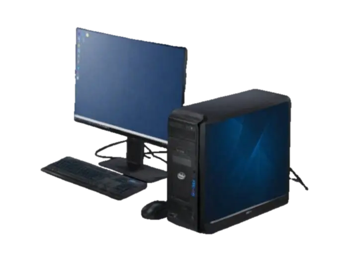 computer and monitor 3D model, vytvořený pomocí AI