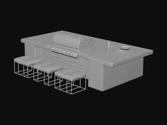 3D model for Outdoor Kitchen Oasis