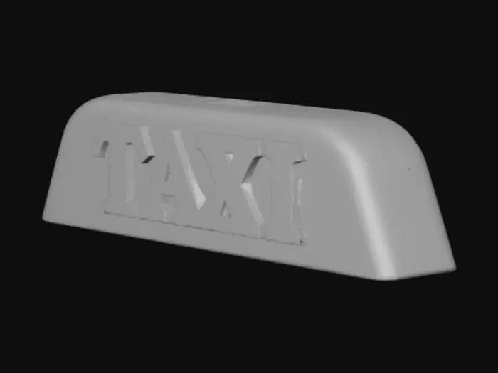 3D model for A 3d lowpoly taxi sign, just the taxi sign that is on the taxi cars not a complete taxi