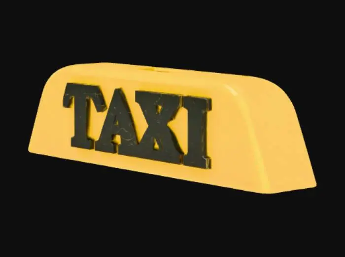 3D model for A 3d lowpoly taxi sign, just the taxi sign that is on the taxi cars not a complete taxi