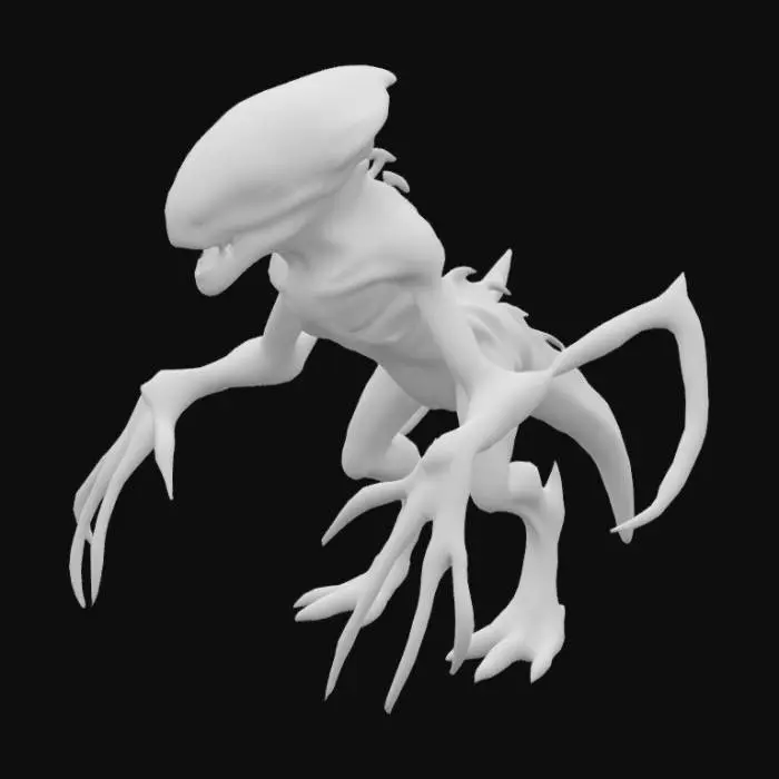 3D model for Alien, Six limbs, Terrifying, Disfigured face