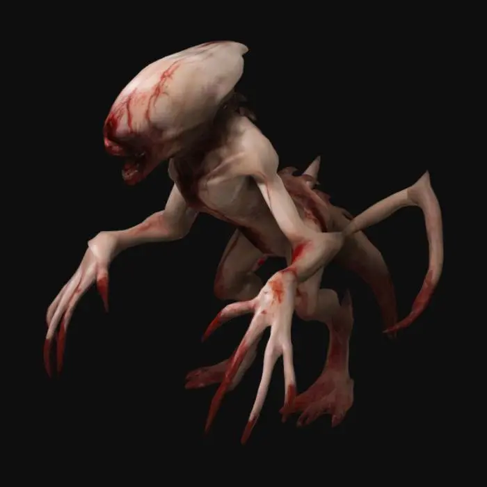 3D model for Alien, Six limbs, Terrifying, Disfigured face