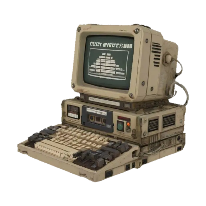 Cassette Computer Retro 3D model, vytvořený pomocí AI