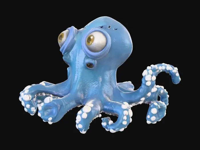 3D model for could you make me a small mutated octopus thats blue so i can put the model in my roblox game
