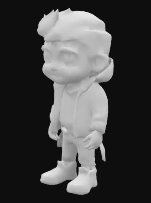 3D model for Create 3D chibi male characters cute, cool, cool, hair under cut
