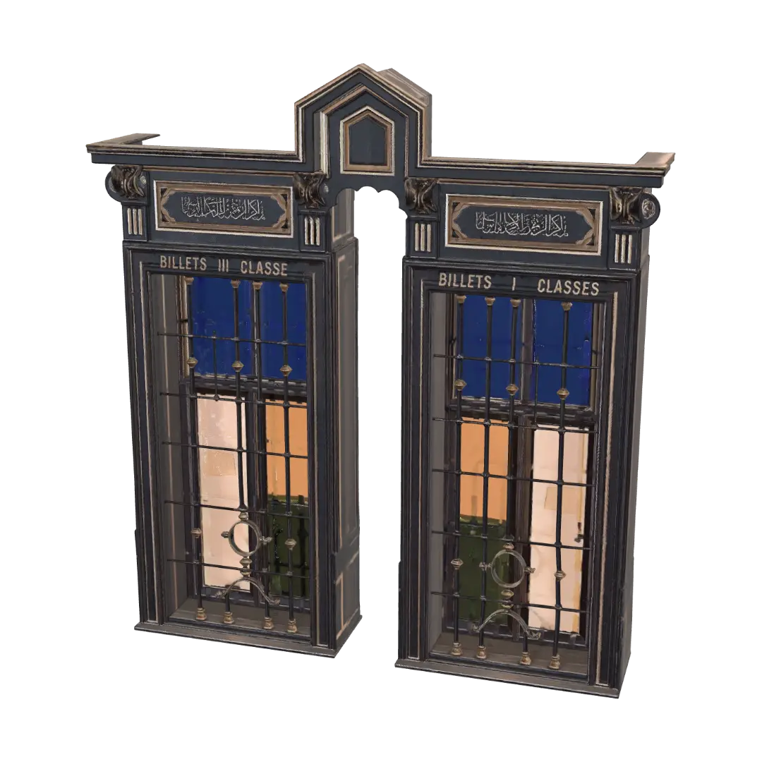 Twin Ticket Windows - Architectural 3D model, vytvořený pomocí AI