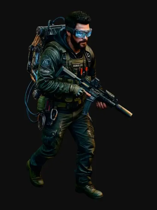 3D model for Tech-Rigged Combat Mechanic