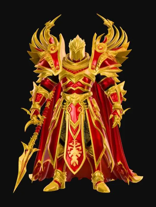 3D model for A dark fantasy cinematic scene inspired by high-end Blizzard-style cinematics.
A powerful Death Knight stands on a frozen platform in a snowy wasteland. His armor is dark blue with subtle green glowing accents. Green necromantic energy pulses from his hands and runeblades.
The camera starts with a slow low-angle shot, moving upward from his boots to his glowing eyes. Snow falls heavily, wind moves his torn cape dramatically.
In the background, a massive icy citadel looms through the storm. Chains and skull pillars are partially covered in frost.
The green energy intensifies, crackling and swirling around his hands. His eyes flare brighter.
Ultra realistic, cinematic lighting, volumetric fog, high detail textures, dramatic atmosphere, 4K, epic fantasy trailer style, slow motion, dynamic cam