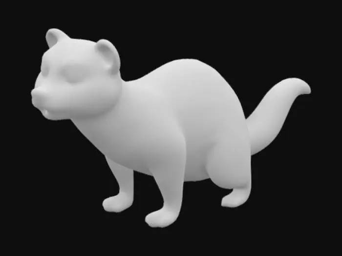 3D model for a frisky cartoon ferret