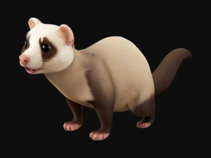 3D model for a frisky cartoon ferret