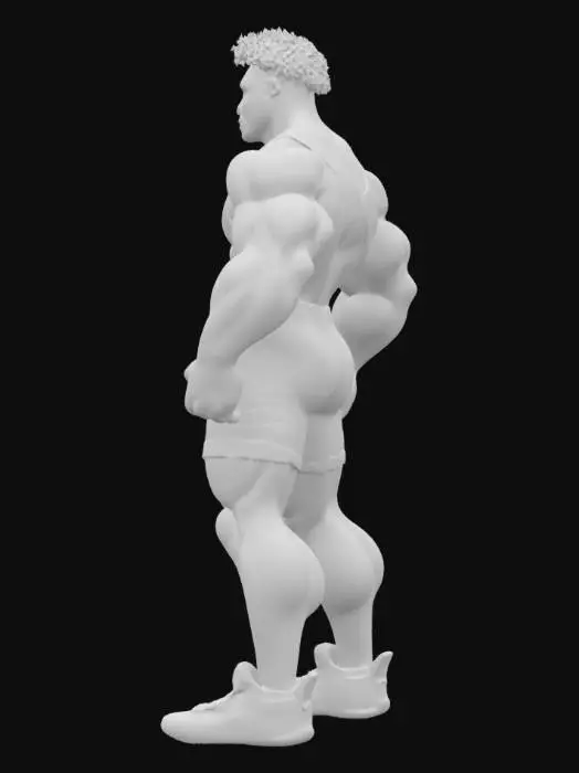 3D model for Black male high school wrestler in a red singlet