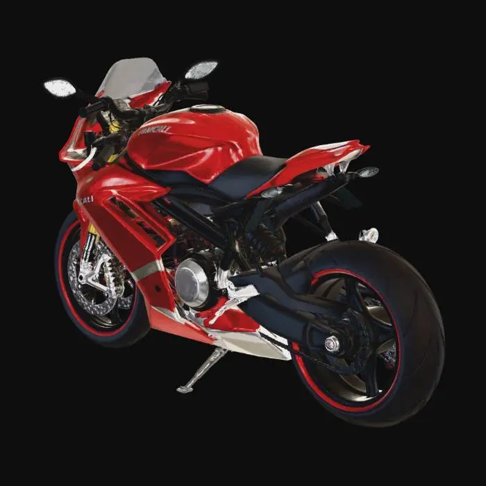 3D model for crea una imagen en diferentes vistas de una moto ducati panigale tipo render para imprersion 3d