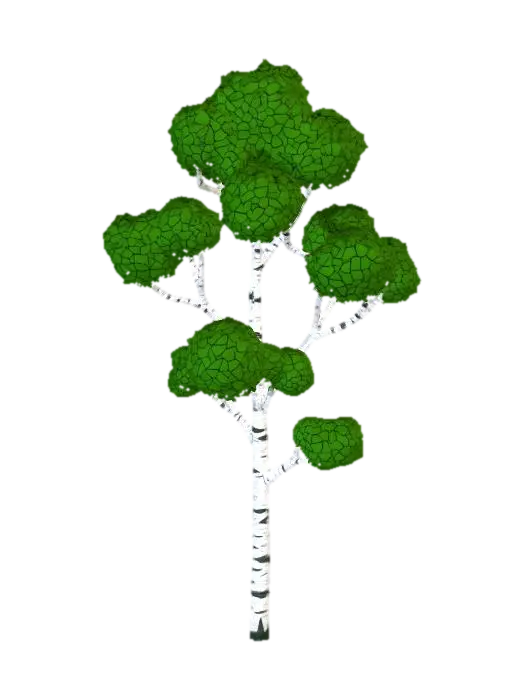 Birch Tree - Bark 3D model, vytvořený pomocí AI