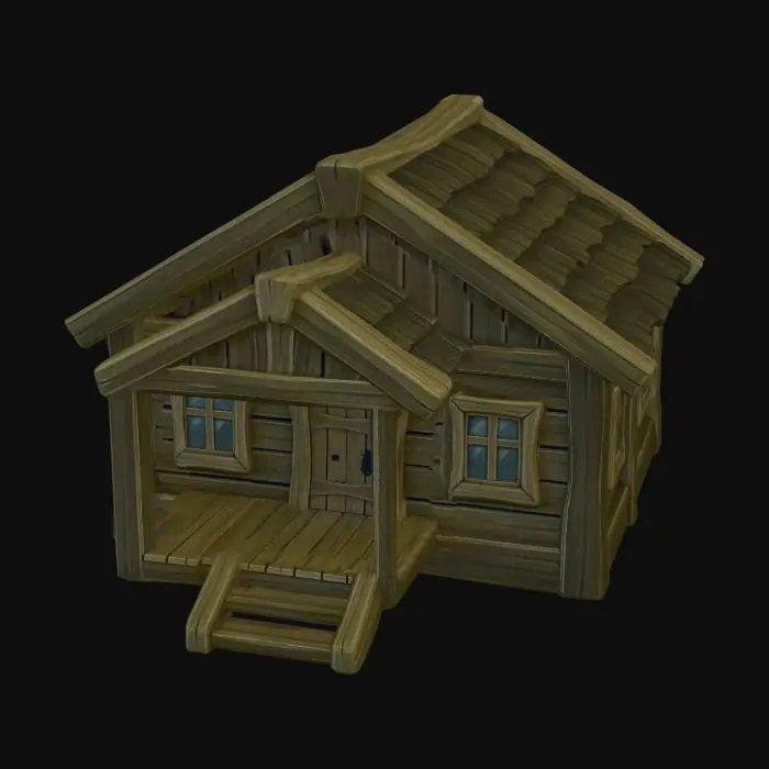 3D model for Rustic Wooden Cabin