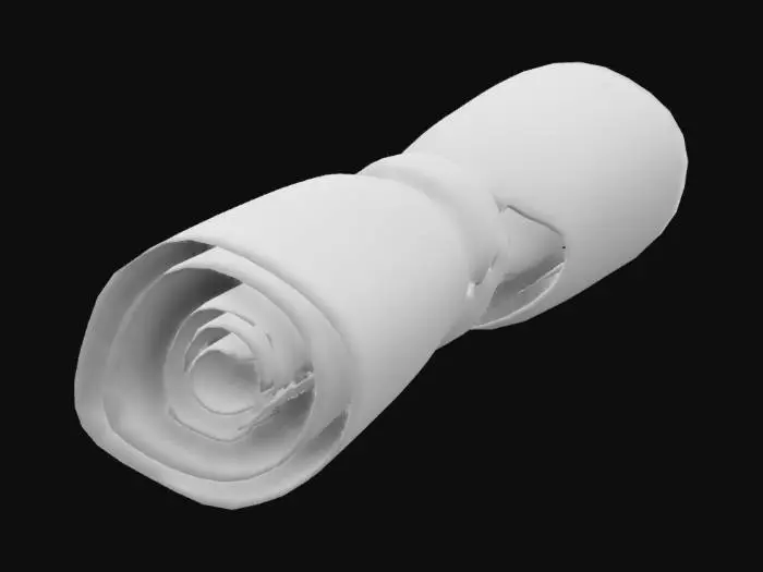 3D model for Table napkin rolled elegantly with a silver ring