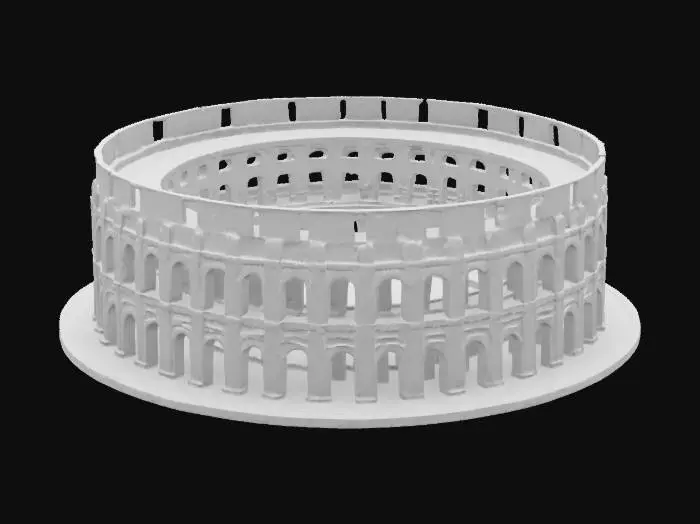3D model for brick Coliseum architecture with a lot of arches and bricks details