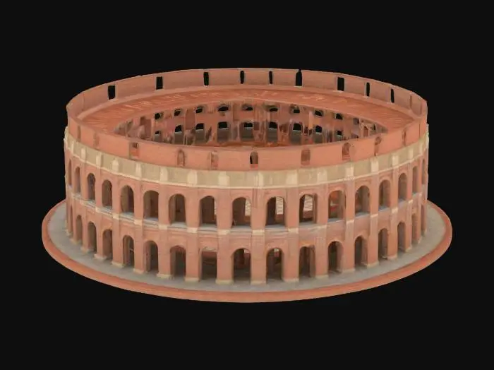 3D model for brick Coliseum architecture with a lot of arches and bricks details