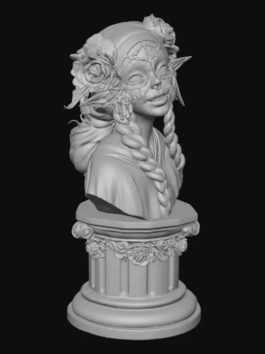 3D model for Enchanted Bust of Roses